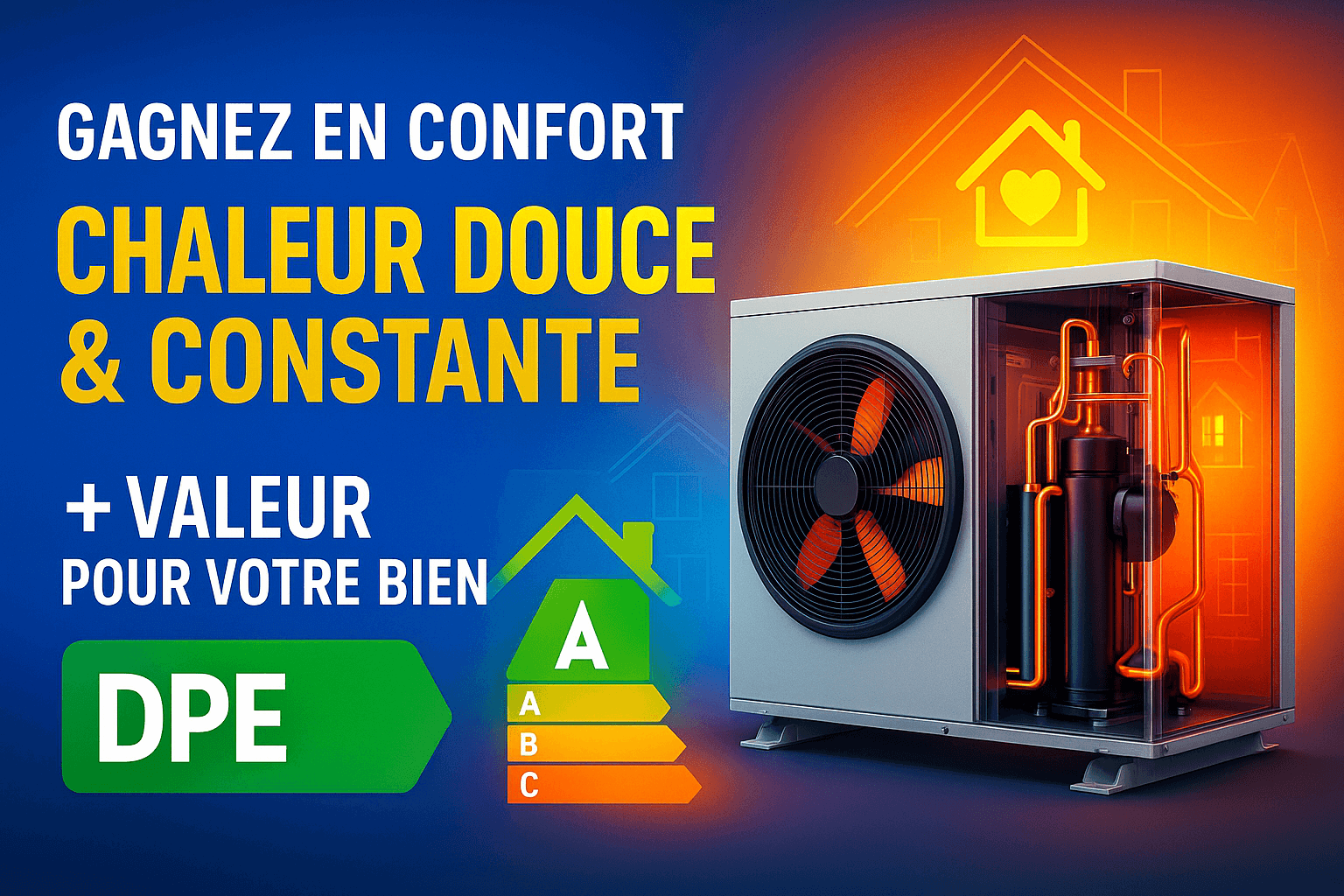 Maison confortable et bien chauffée avec une pompe à chaleur